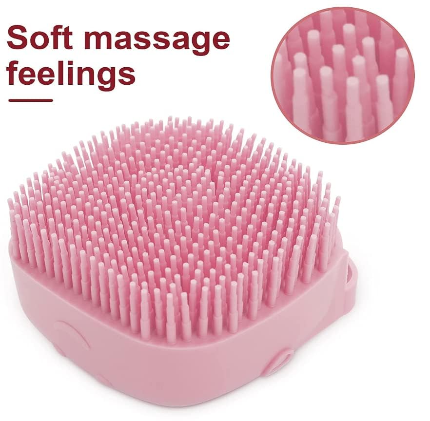Petxos Pet Dog Shampoo Massager Brush Cat Massage Comb Grooming Scrubber Shower Brush for Bathing Short Hair Soft Silicone Brushes