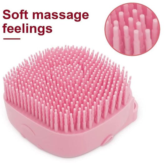 Petxos Pet Dog Shampoo Massager Brush Cat Massage Comb Grooming Scrubber Shower Brush for Bathing Short Hair Soft Silicone Brushes
